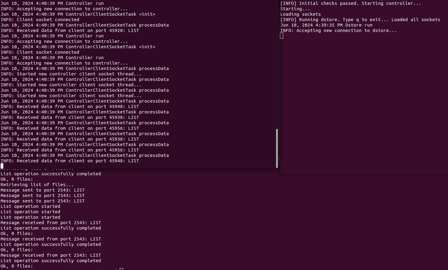 Distributed filesystem implemented with Java