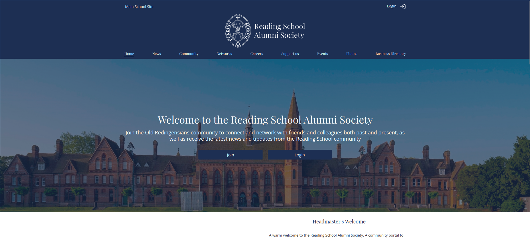 Reading School Alumni Society website