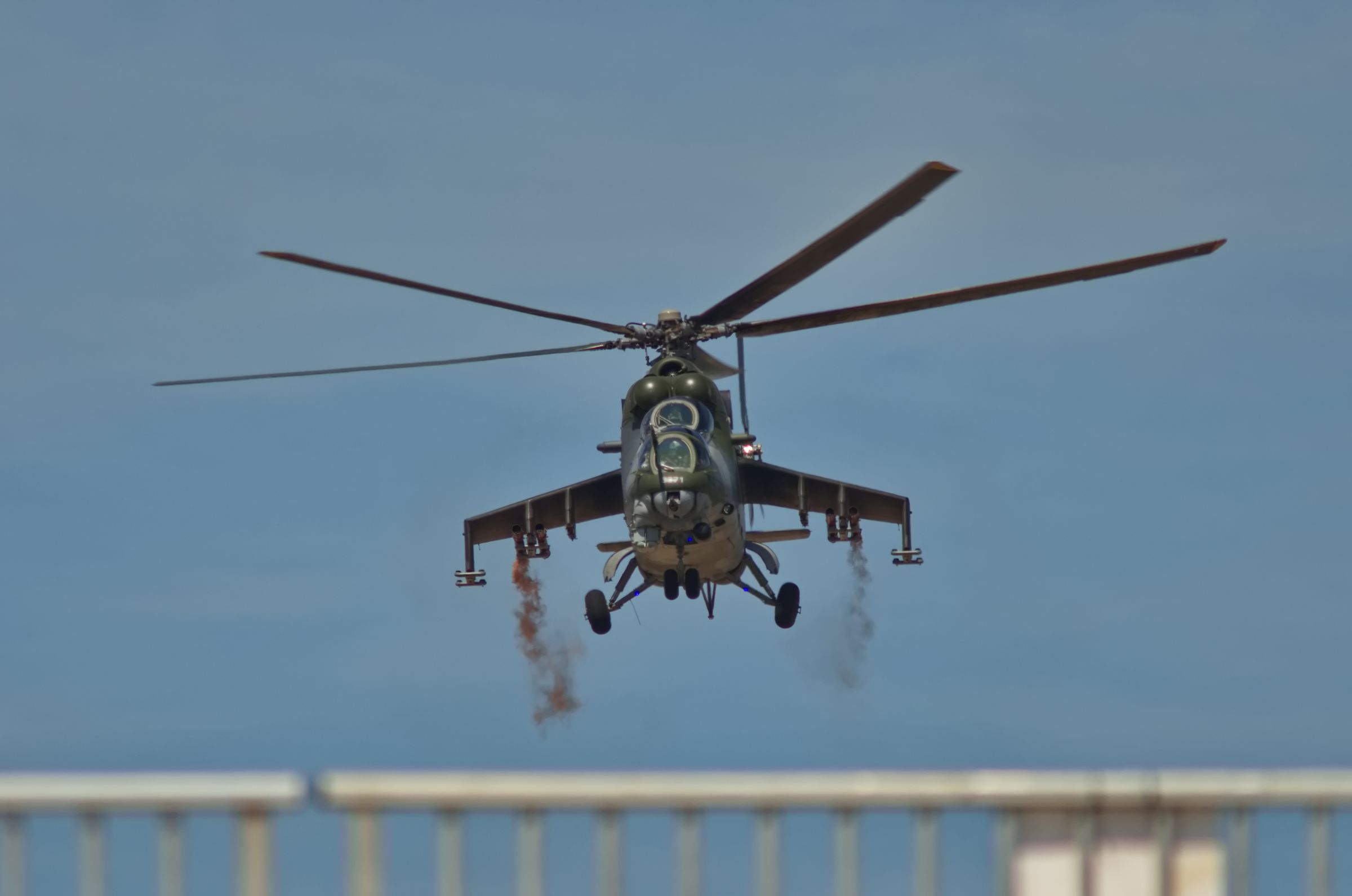 A Hungarian Air Force Mi-24P Hind at RAF Fairford during RIAT 2022.