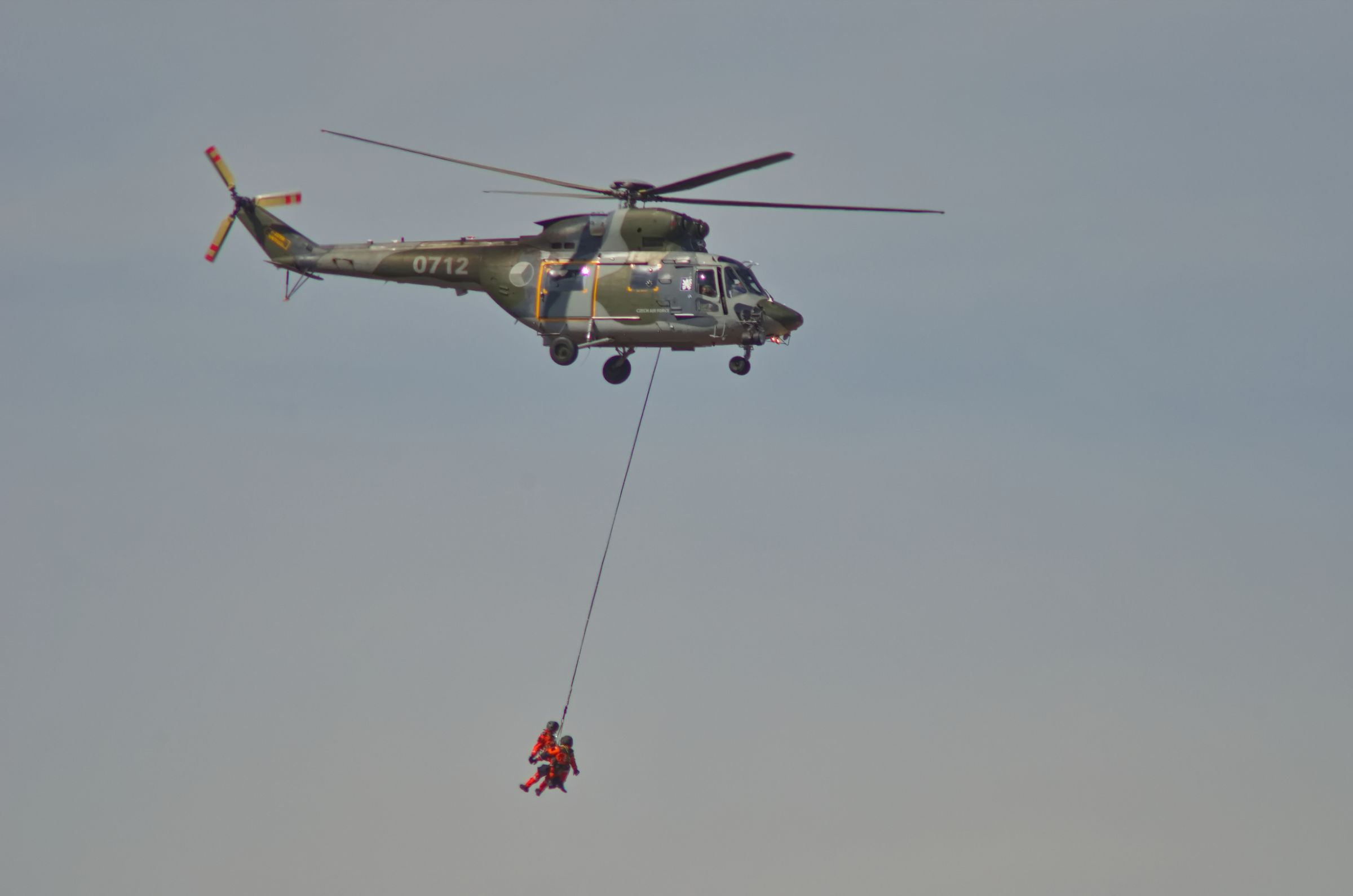 A Czech Air Force PZL W-3A Sokol in a search and rescue display at RAF Fairford during RIAT 2022.